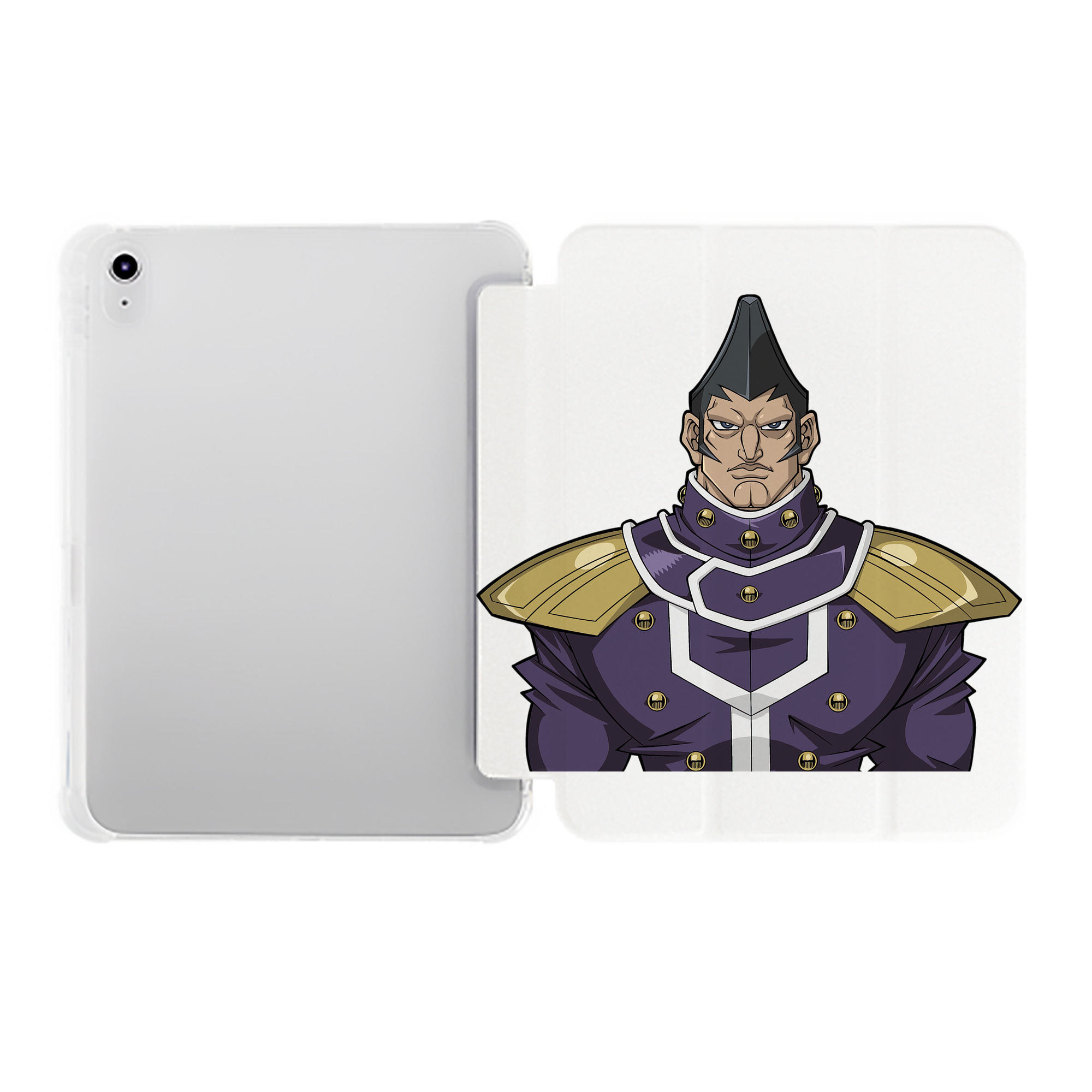 （画像用） 遊☆戯☆王 Yu-Gi-Oh! IPad ケース ペン収納付き 三つ折りスタンド PUレザー×シリコン 対応機種9.5/10.5/10.9インチ